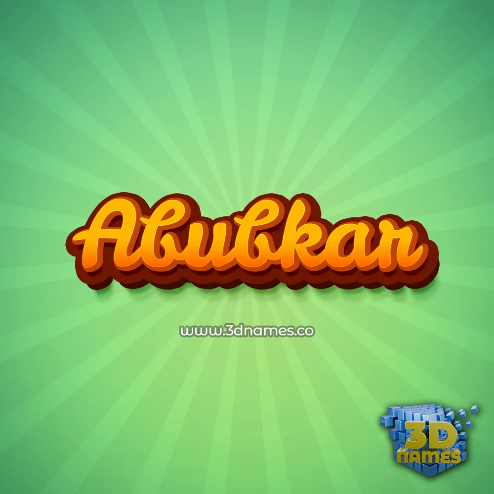 abubkar in Green Rays style - 3D name wallpaper