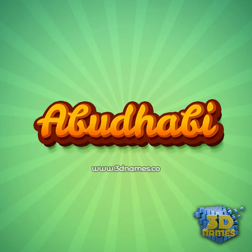 abudhabi in Green Rays style - 3D name wallpaper