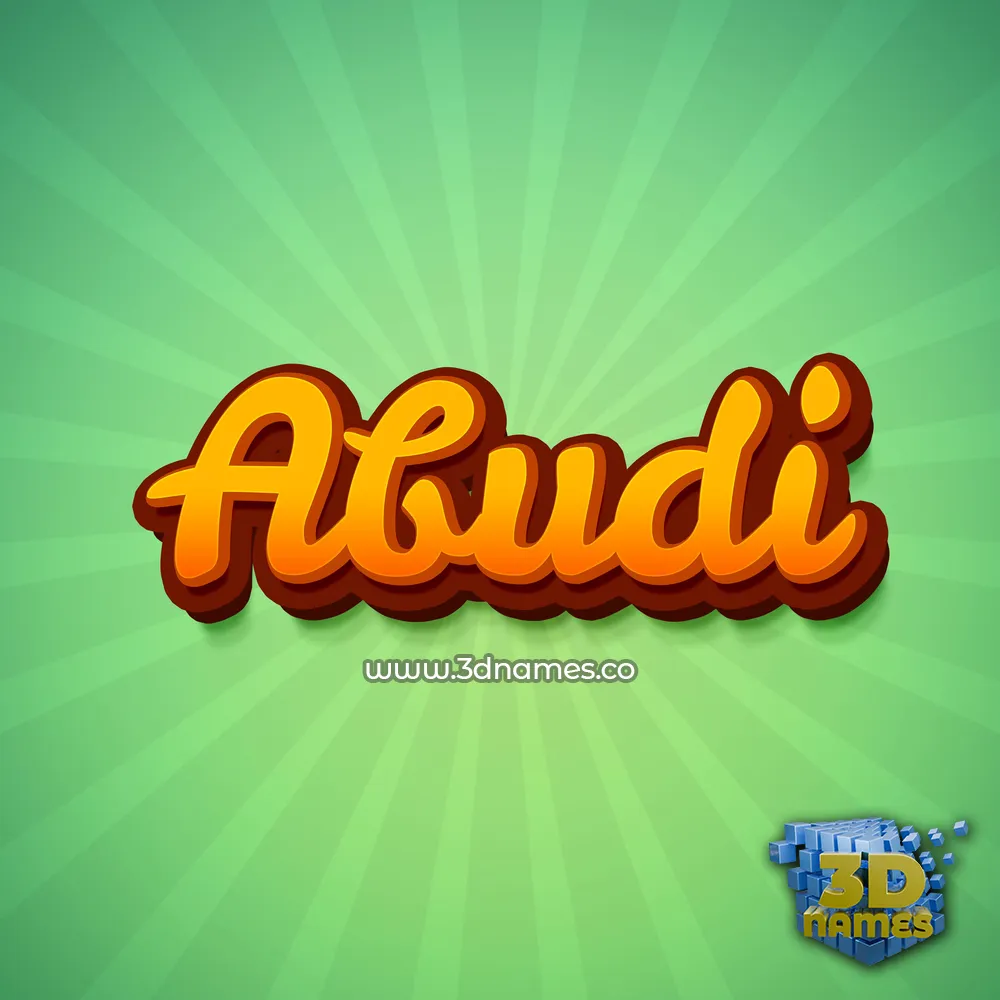 abudi in Green Rays style - 3D name wallpaper
