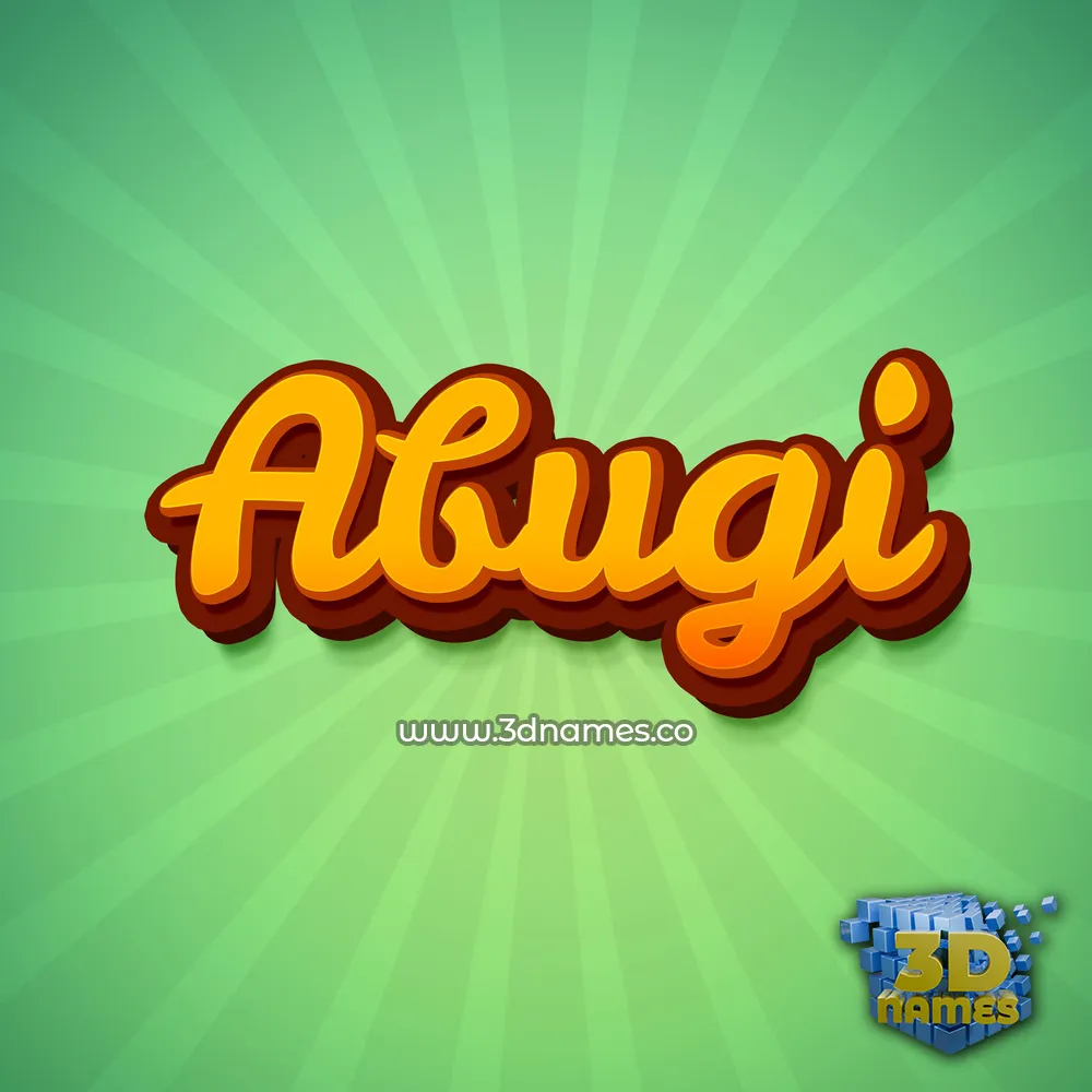 abugi in Green Rays style - 3D name wallpaper