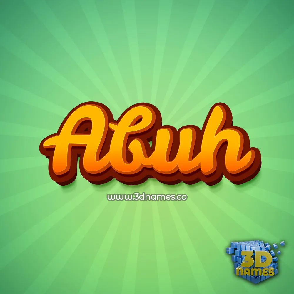 abuh in Green Rays style - 3D name wallpaper