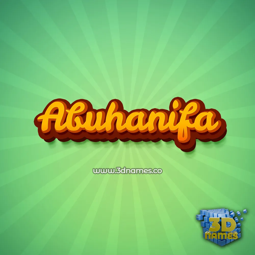 abuhanifa in Green Rays style - 3D name wallpaper