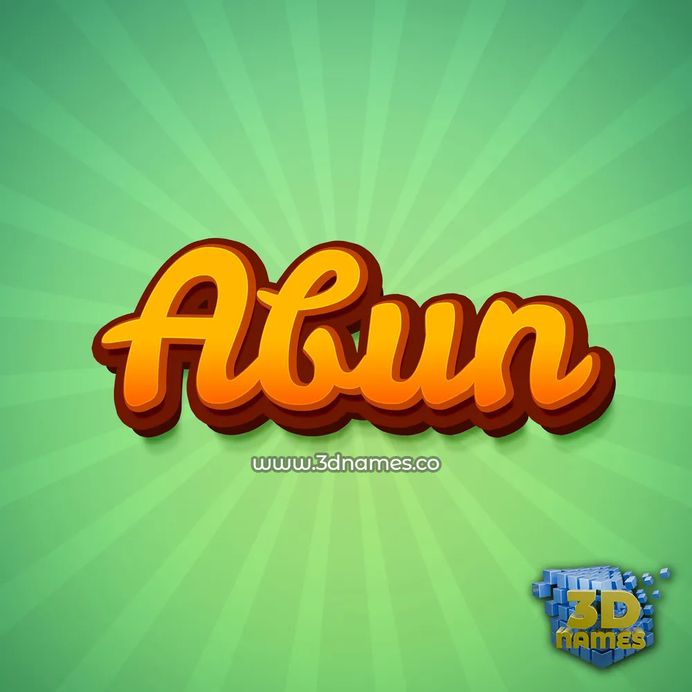 abun in Green Rays style - 3D name wallpaper