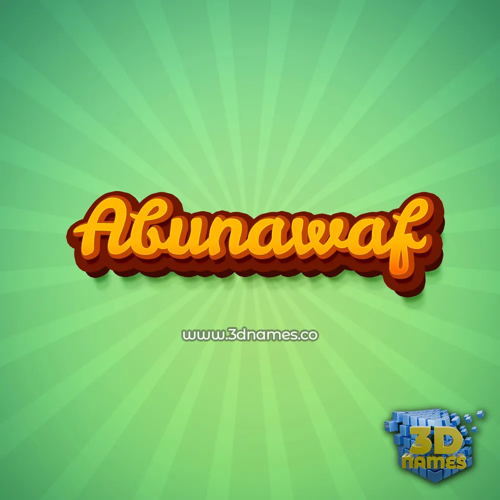 abunawaf in Green Rays style - 3D name wallpaper