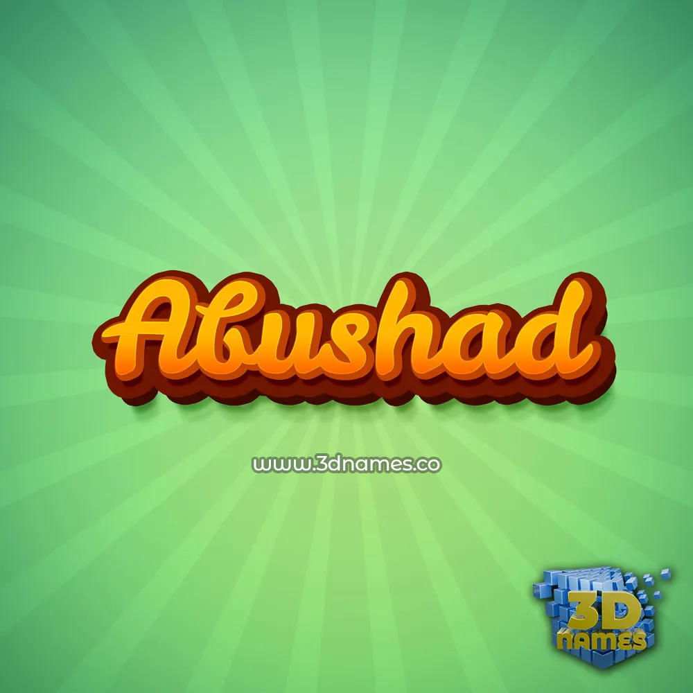 abushad in Green Rays style - 3D name wallpaper