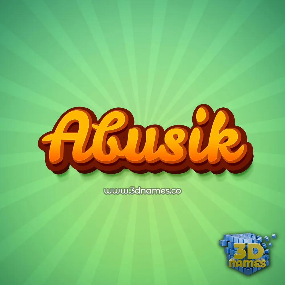 abusik in Green Rays style - 3D name wallpaper