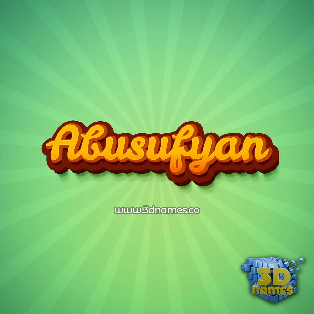 abusufyan in Green Rays style - 3D name wallpaper