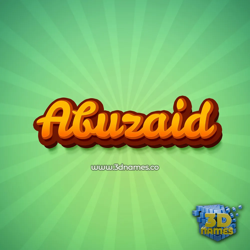 abuzaid in Green Rays style - 3D name wallpaper