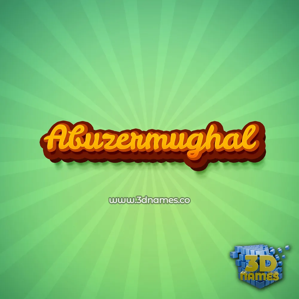 abuzermughal in Green Rays style - 3D name wallpaper