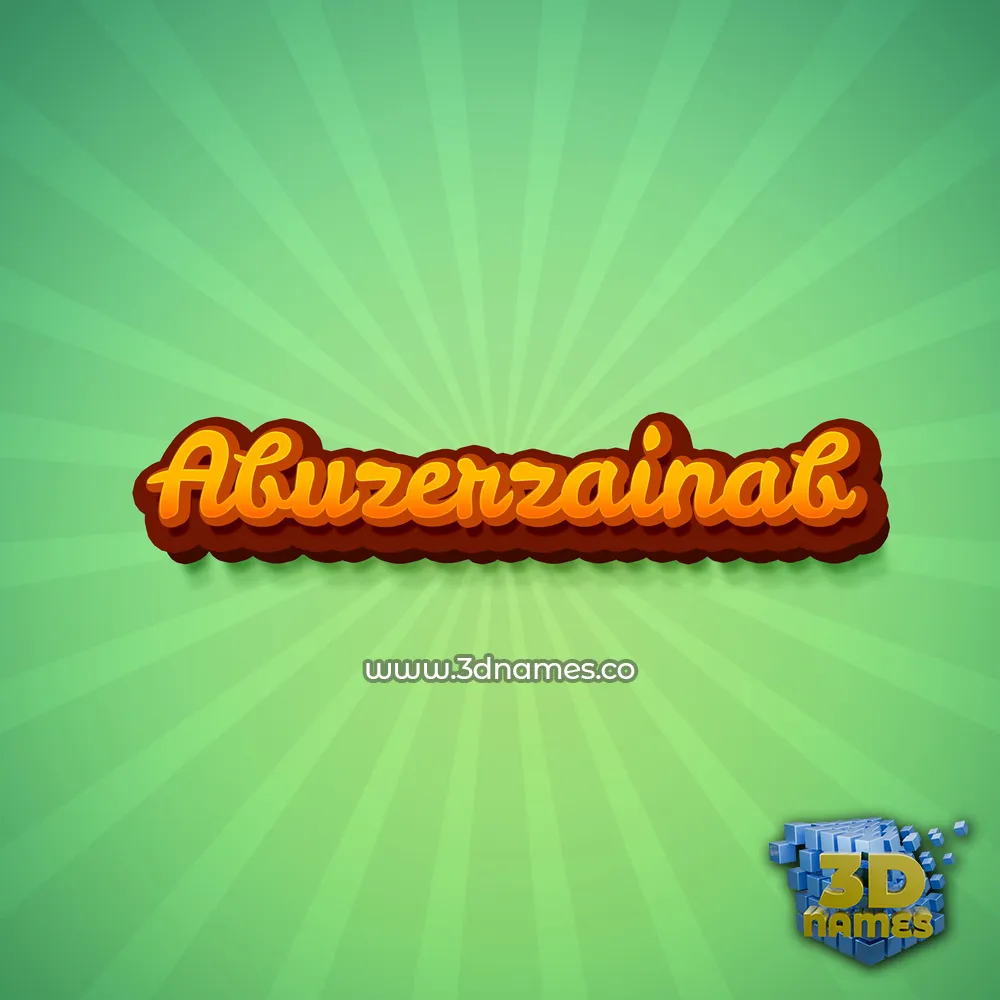abuzerzainab in Green Rays style - 3D name wallpaper