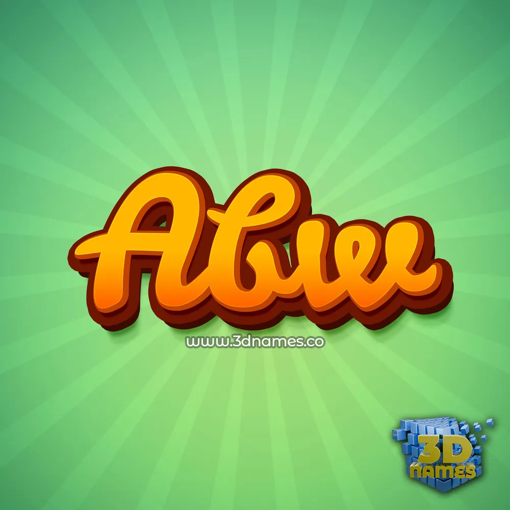 abw in Green Rays style - 3D name wallpaper