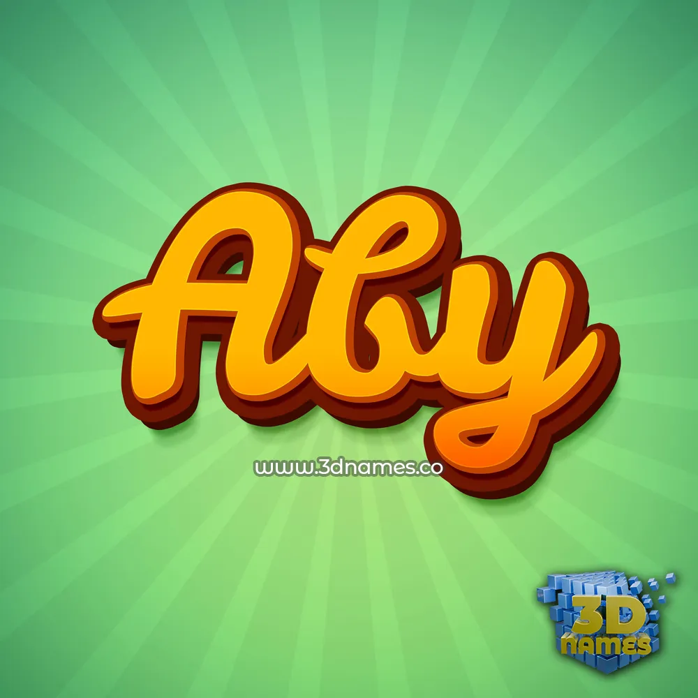 aby in Green Rays style - 3D name wallpaper