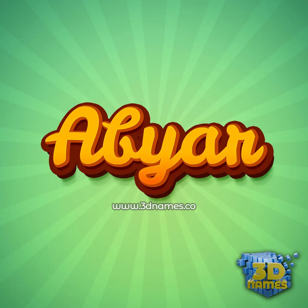 abyar in Green Rays style - 3D name wallpaper