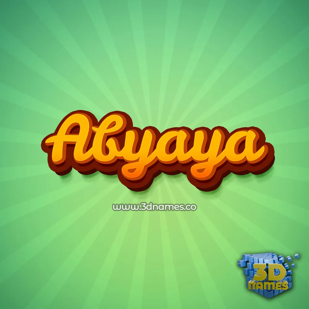 abyaya in Green Rays style - 3D name wallpaper