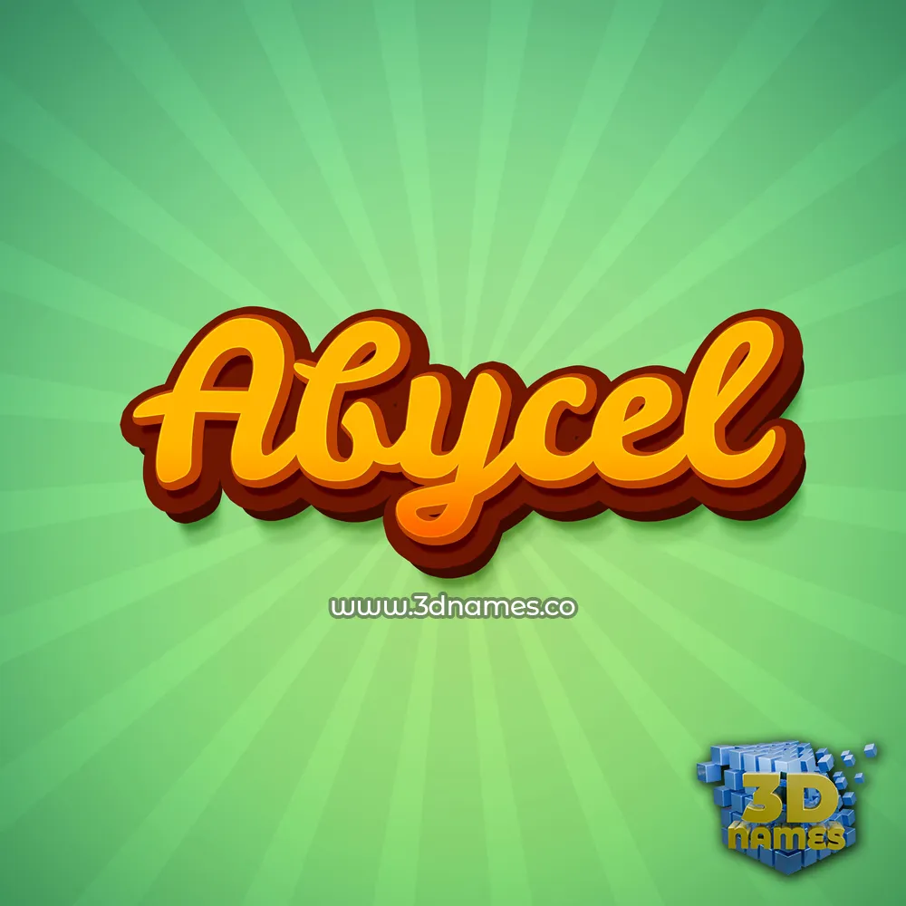 abycel in Green Rays style - 3D name wallpaper