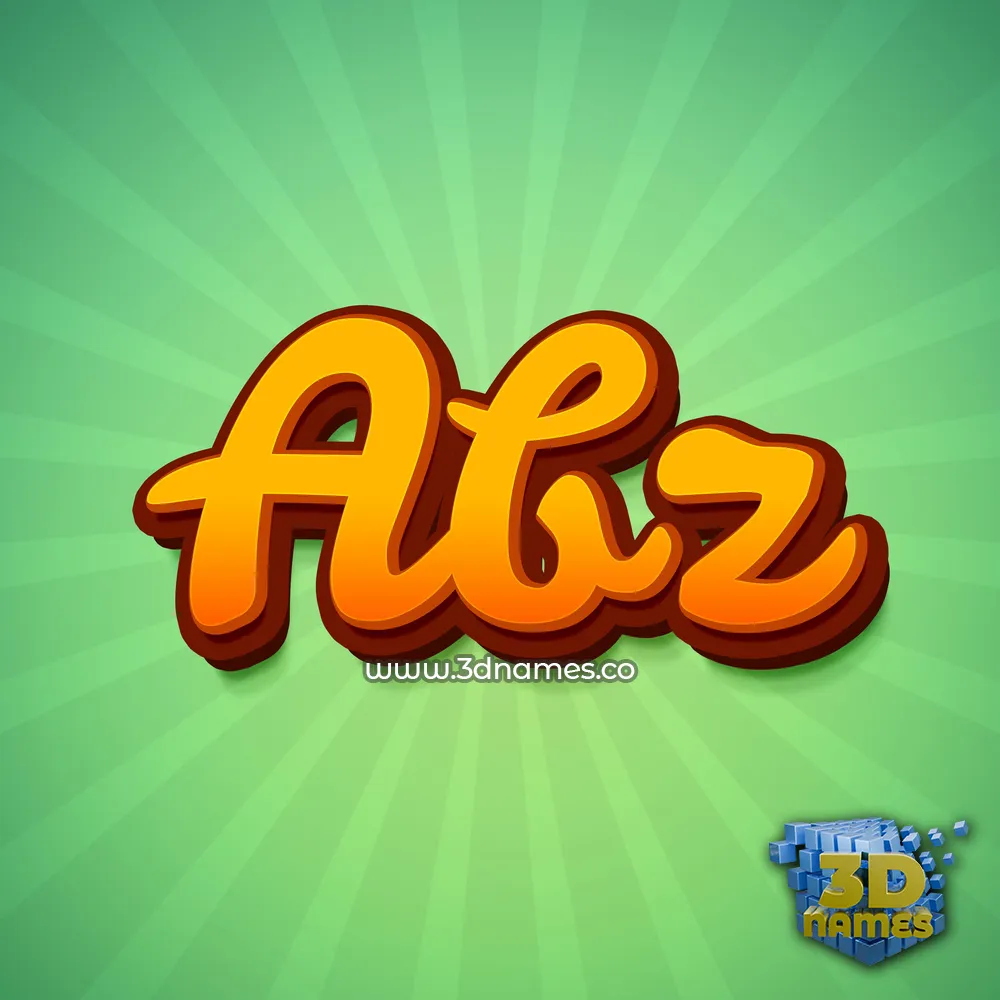 abz in Green Rays style - 3D name wallpaper