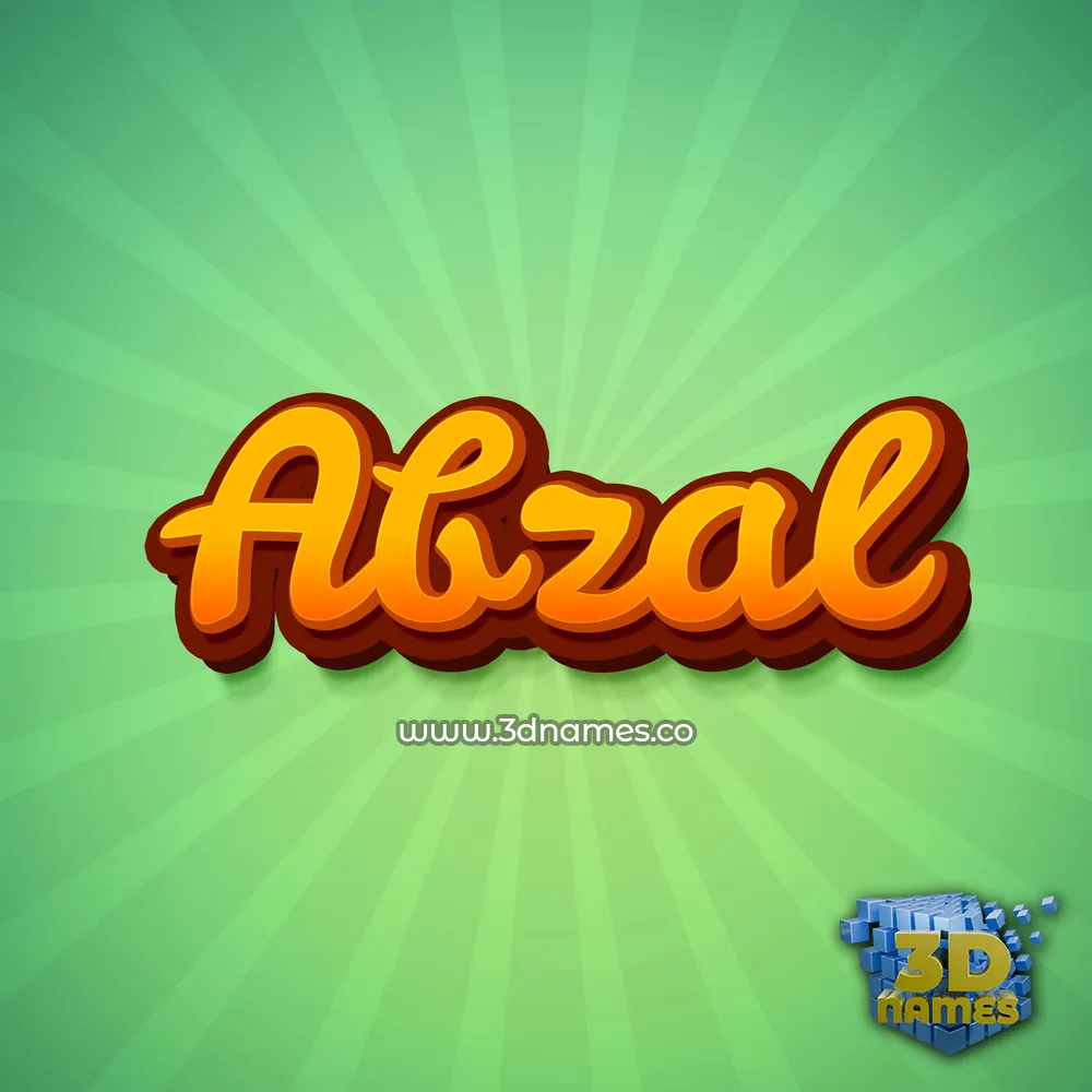 abzal in Green Rays style - 3D name wallpaper