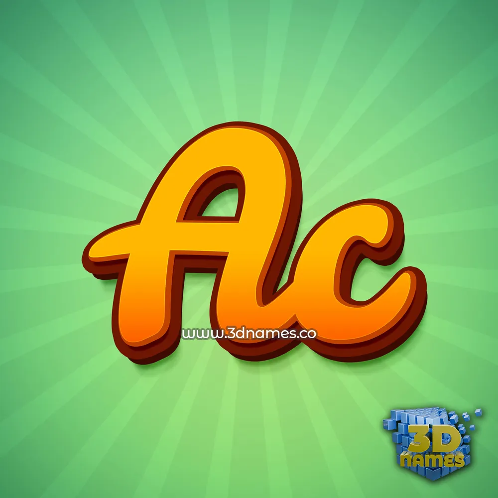 ac in Green Rays style - 3D name wallpaper