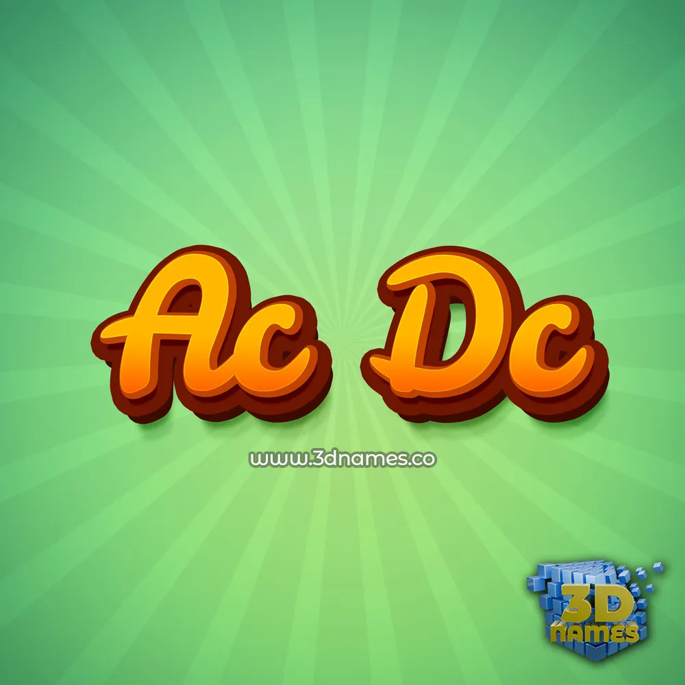 ac dc in Green Rays style - 3D name wallpaper