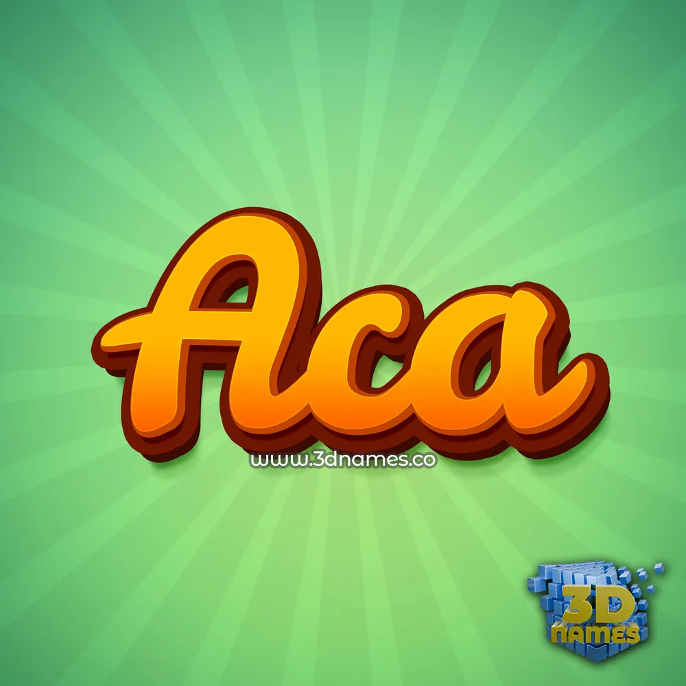 aca in Green Rays style - 3D name wallpaper