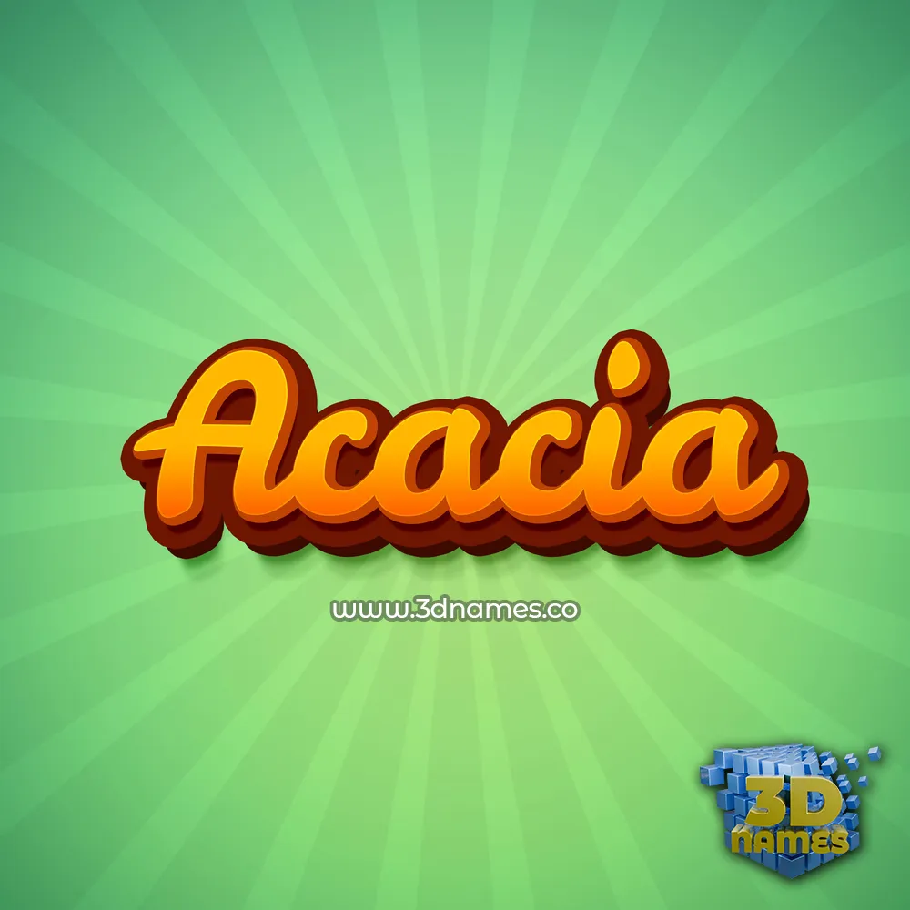 acacia in Green Rays style - 3D name wallpaper