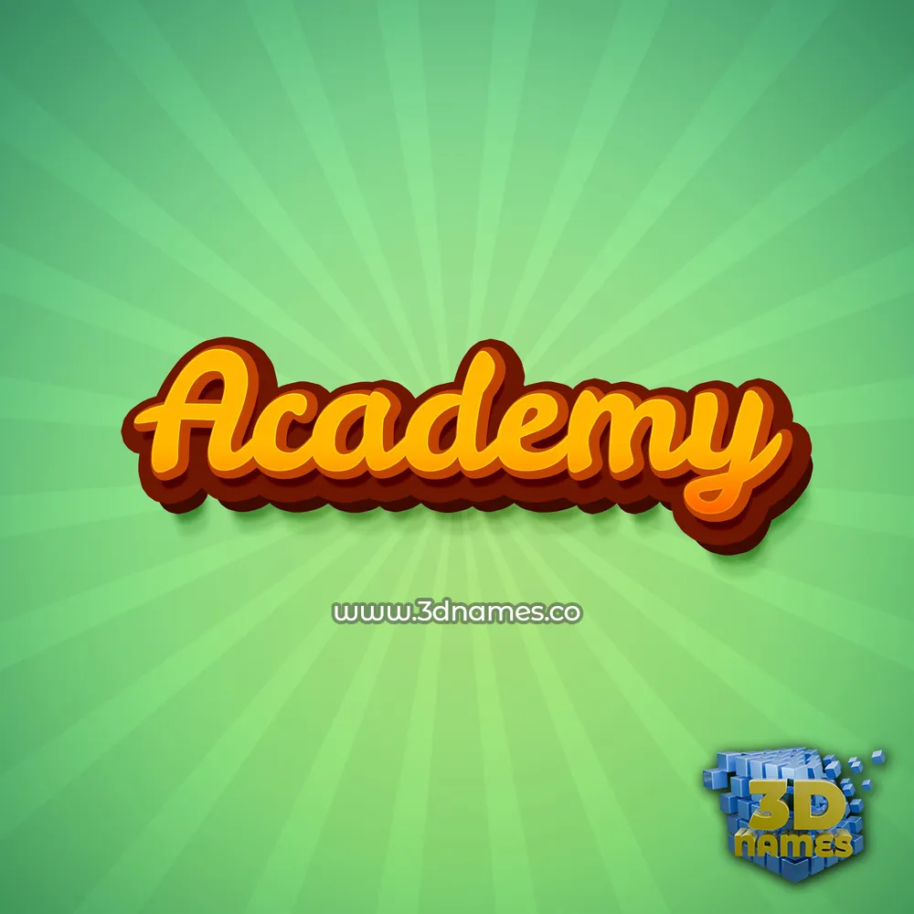 academy in Green Rays style - 3D name wallpaper