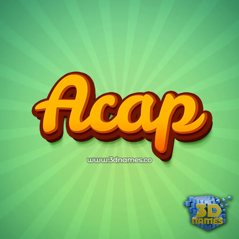 acap in Green Rays style - 3D name wallpaper