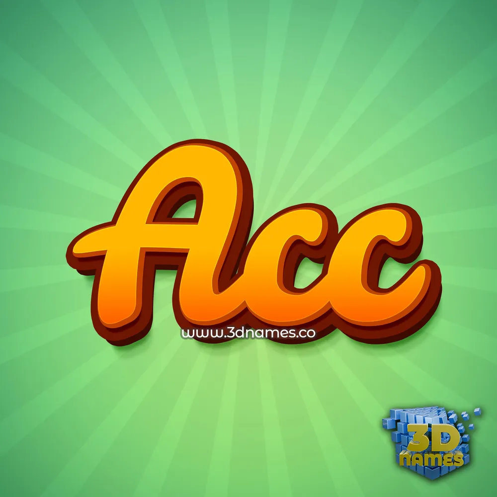 acc in Green Rays style - 3D name wallpaper