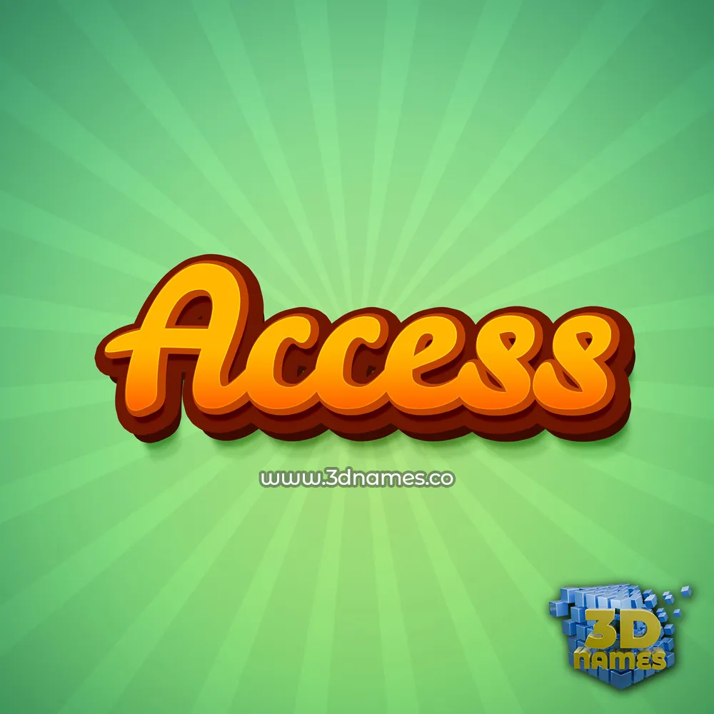 access in Green Rays style - 3D name wallpaper