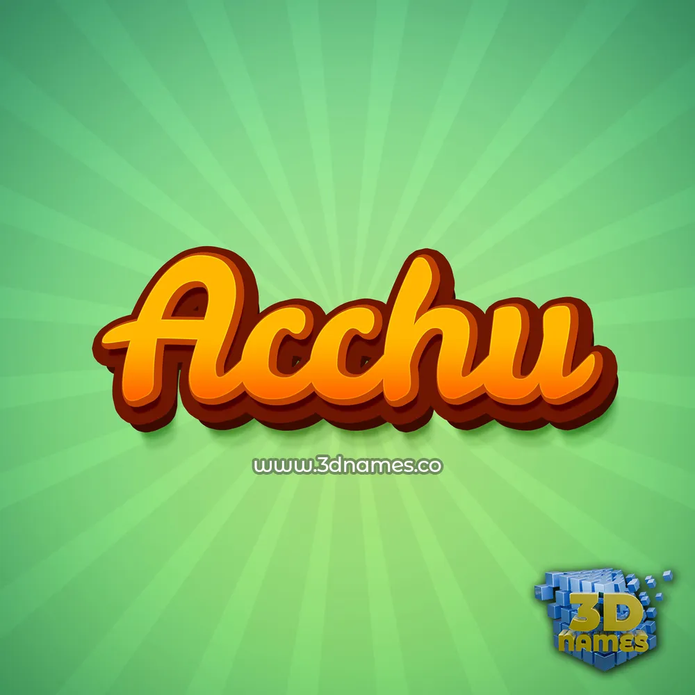 acchu in Green Rays style - 3D name wallpaper