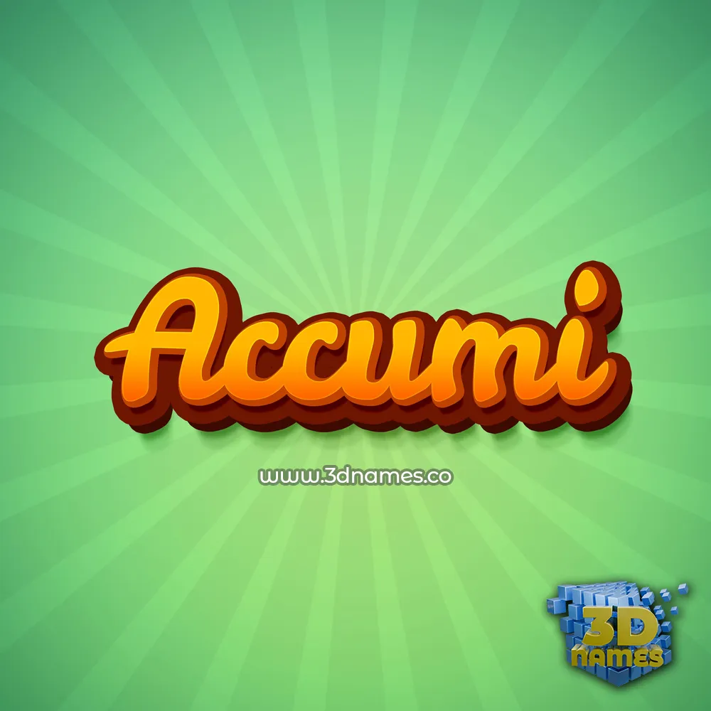 accumi in Green Rays style - 3D name wallpaper