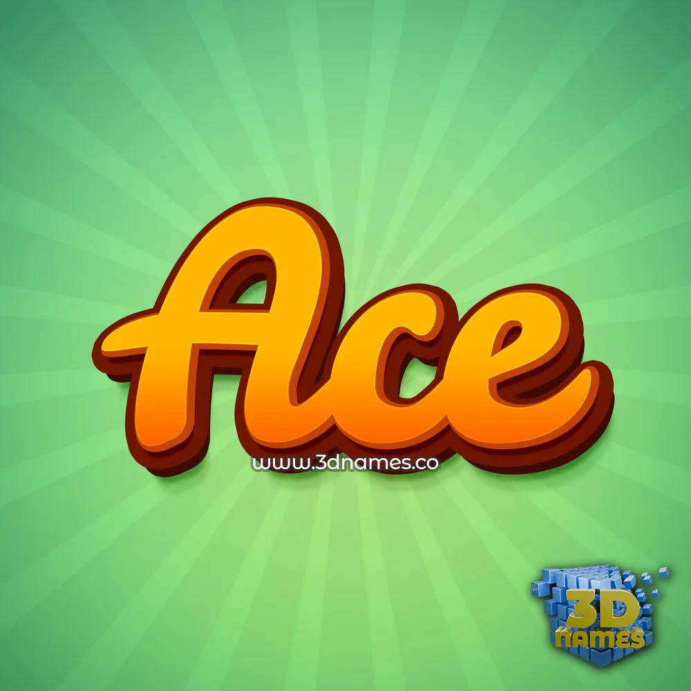 ace in Green Rays style - 3D name wallpaper