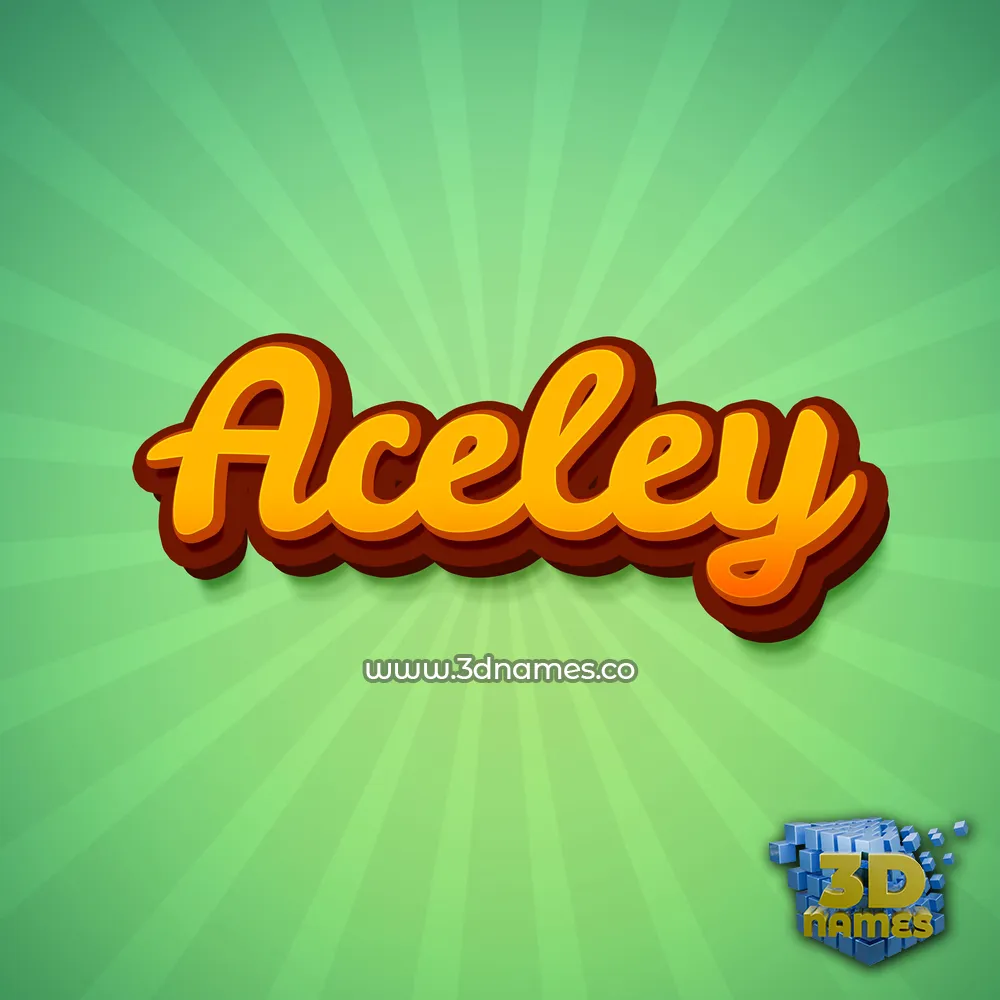 aceley in Green Rays style - 3D name wallpaper
