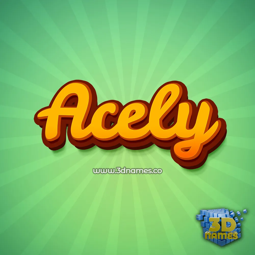 acely in Green Rays style - 3D name wallpaper