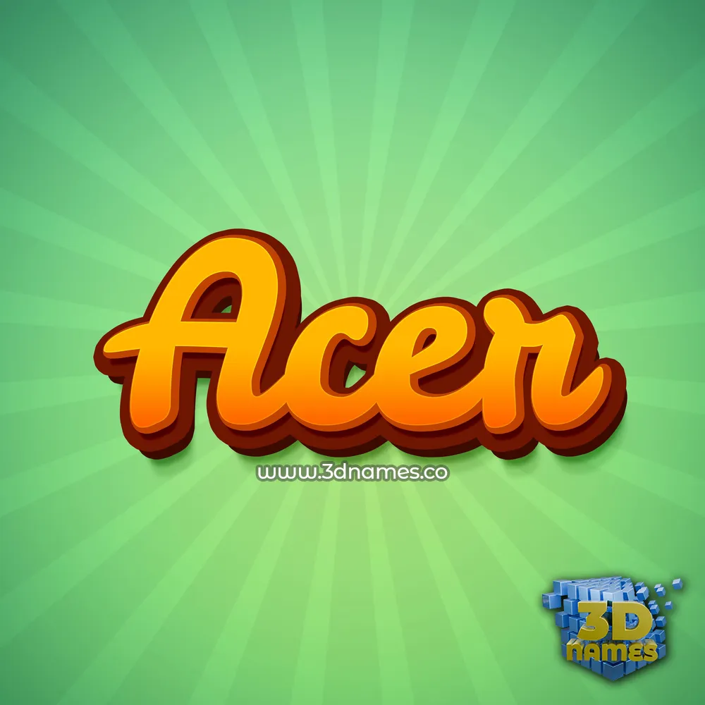 acer in Green Rays style - 3D name wallpaper