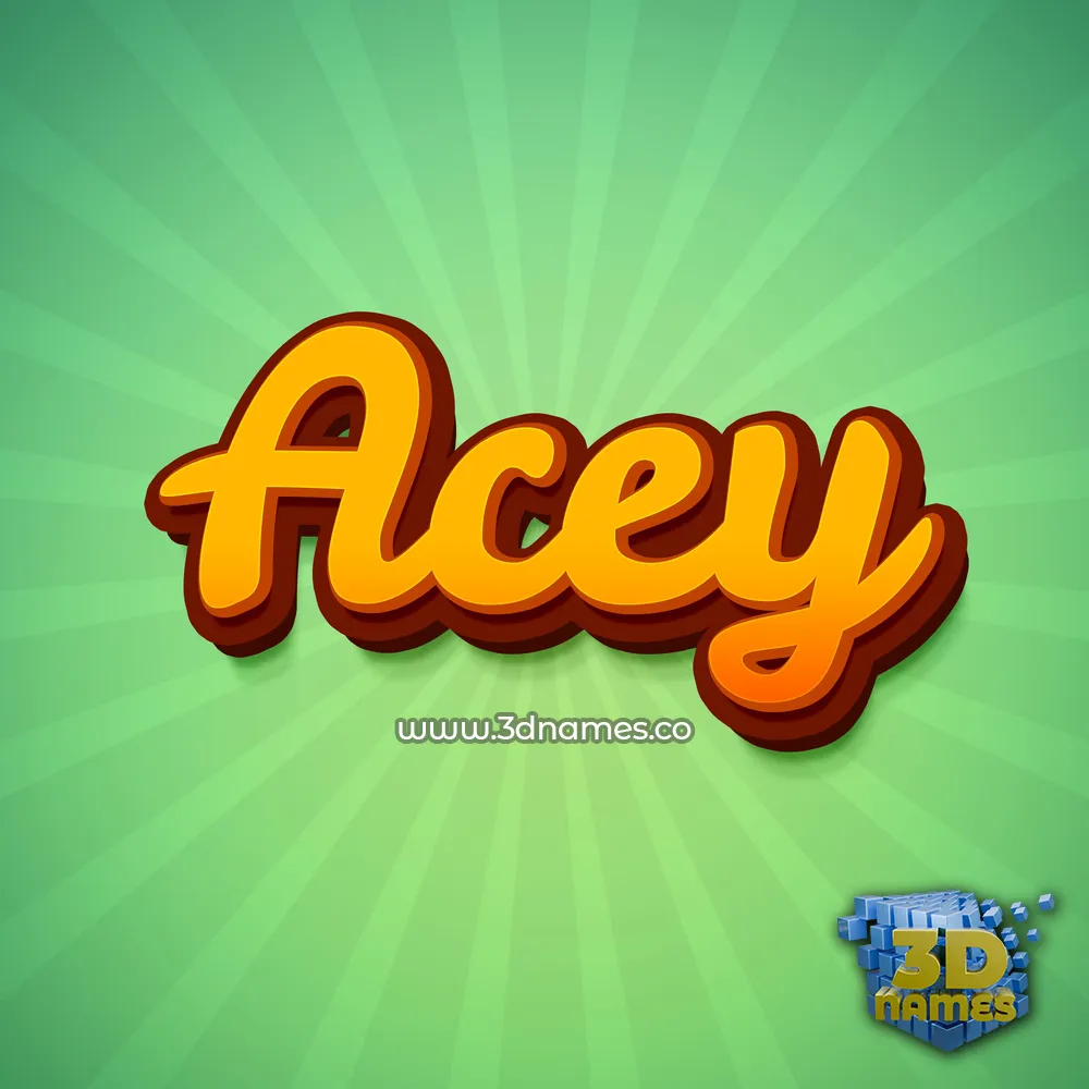 acey in Green Rays style - 3D name wallpaper