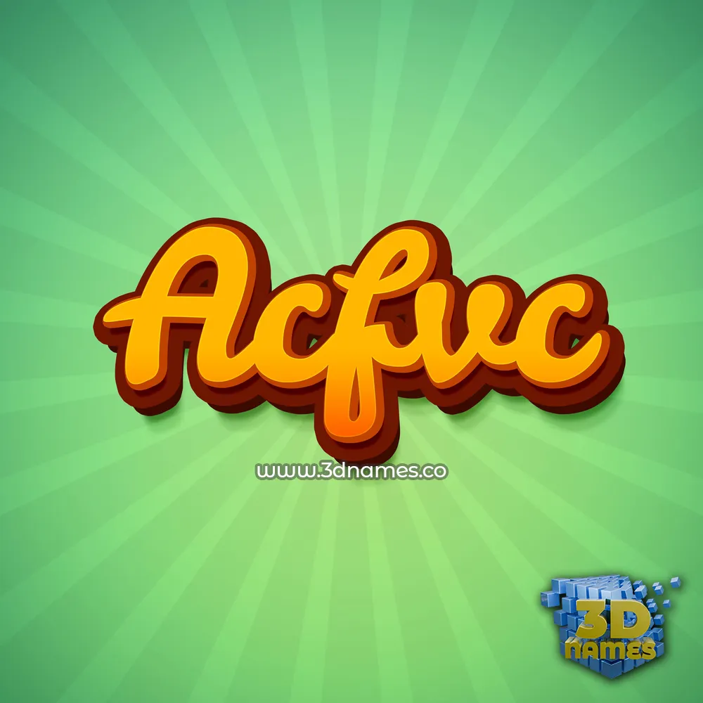 acfvc in Green Rays style - 3D name wallpaper