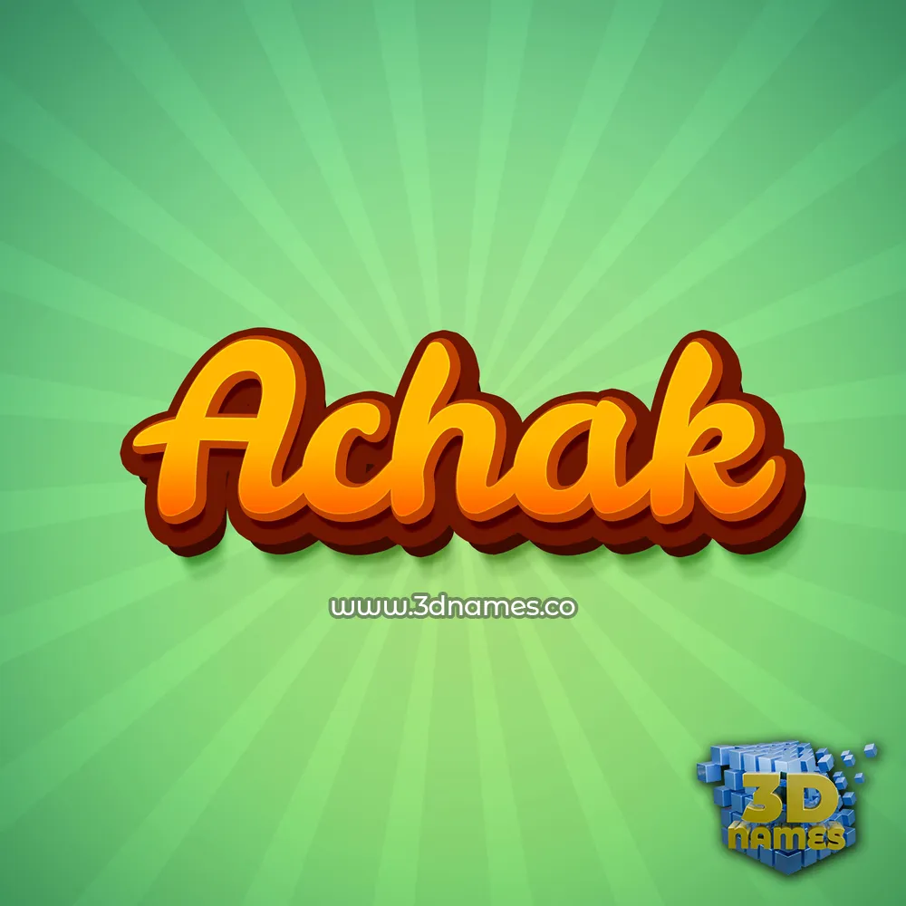 achak in Green Rays style - 3D name wallpaper