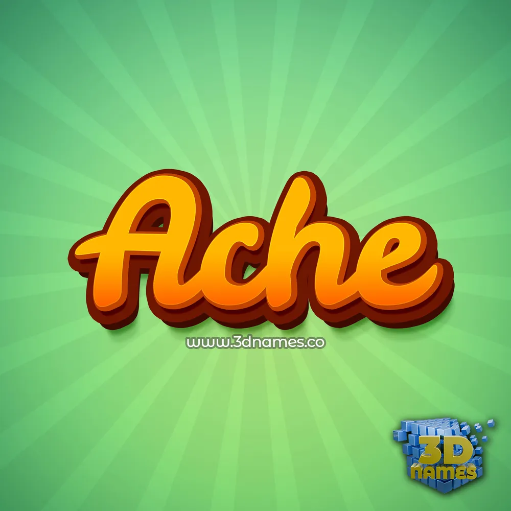 ache in Green Rays style - 3D name wallpaper
