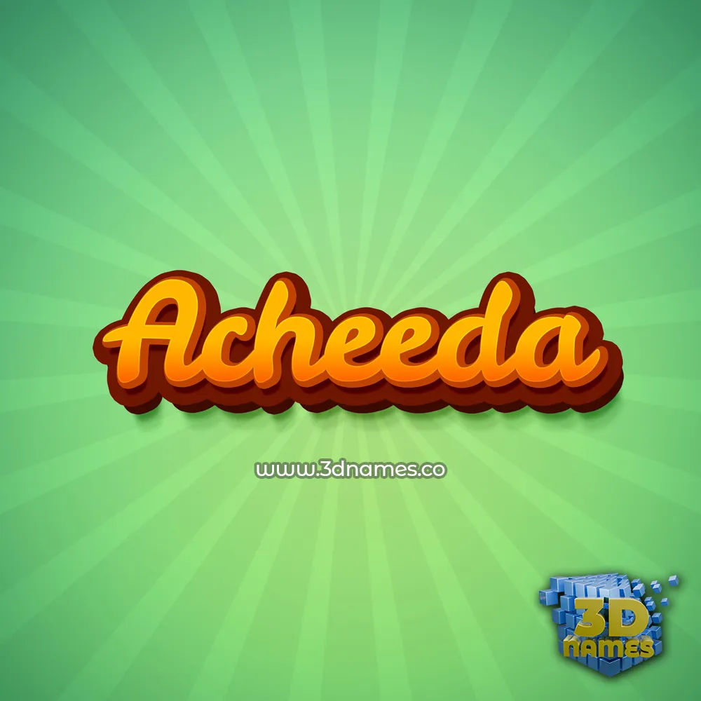 acheeda in Green Rays style - 3D name wallpaper