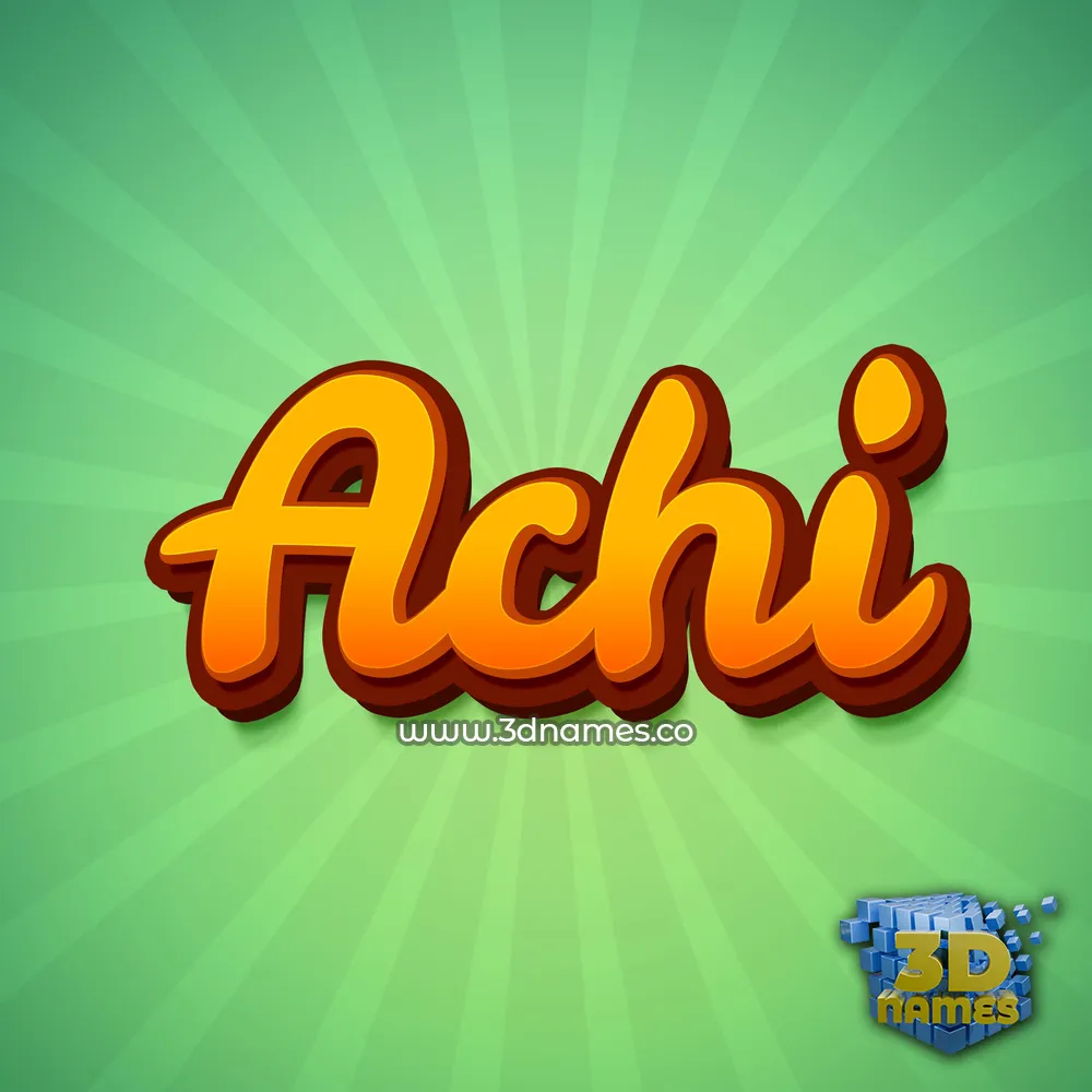achi in Green Rays style - 3D name wallpaper