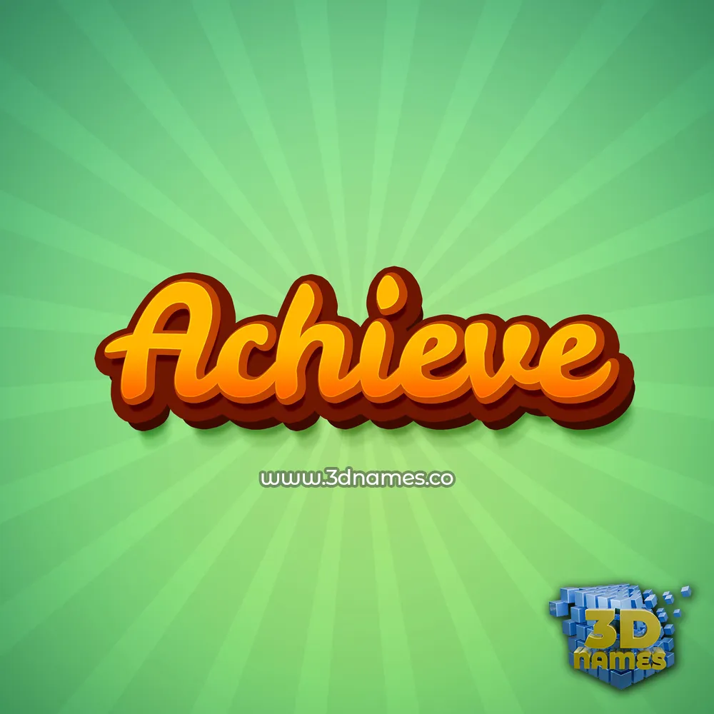 achieve in Green Rays style - 3D name wallpaper