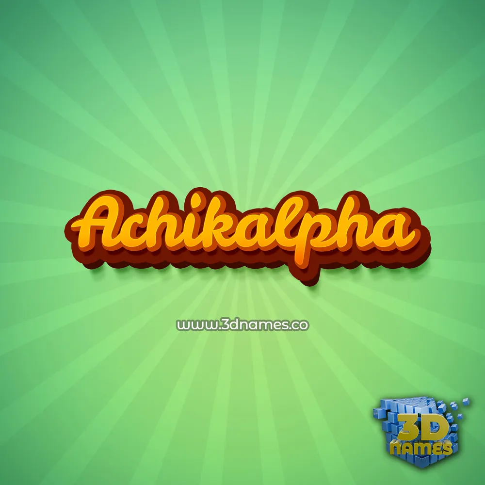 achikalpha in Green Rays style - 3D name wallpaper