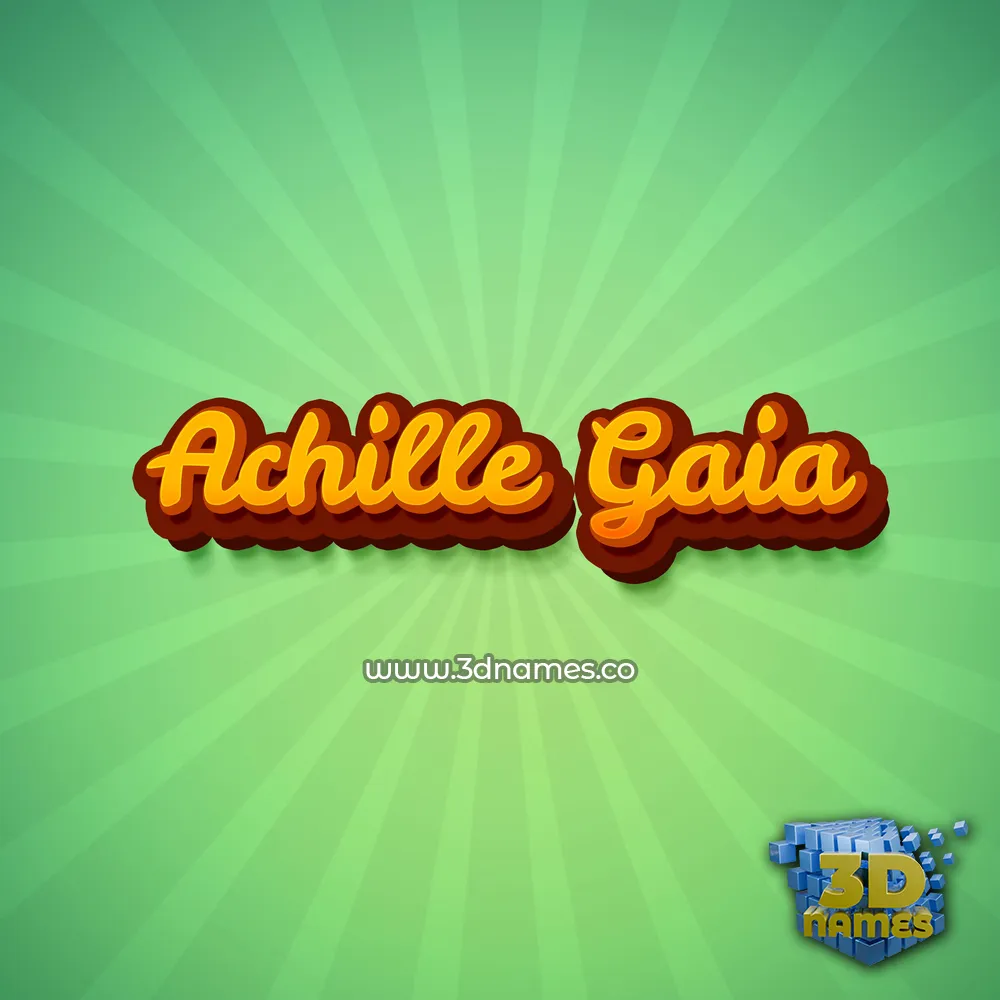 achille gaia in Green Rays style - 3D name wallpaper