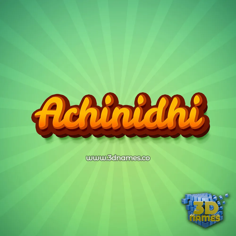 achinidhi in Green Rays style - 3D name wallpaper