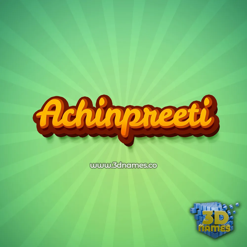 achinpreeti in Green Rays style - 3D name wallpaper