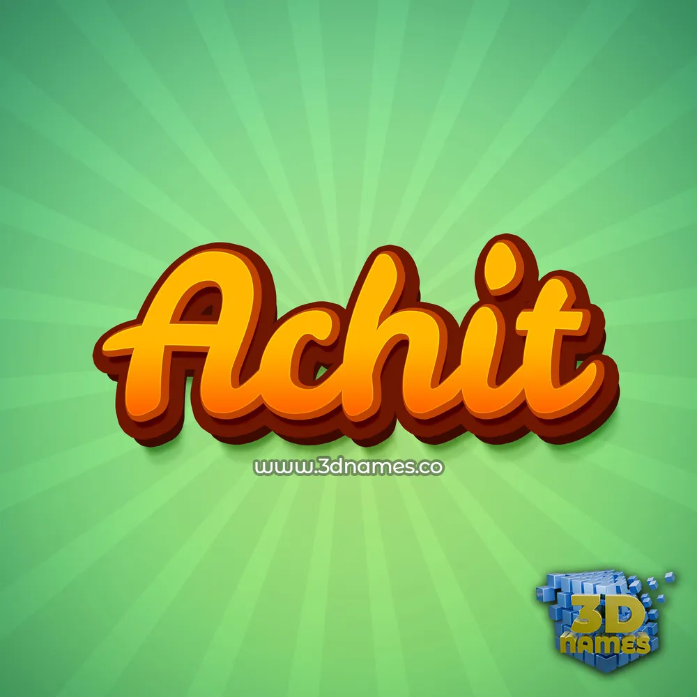 achit in Green Rays style - 3D name wallpaper