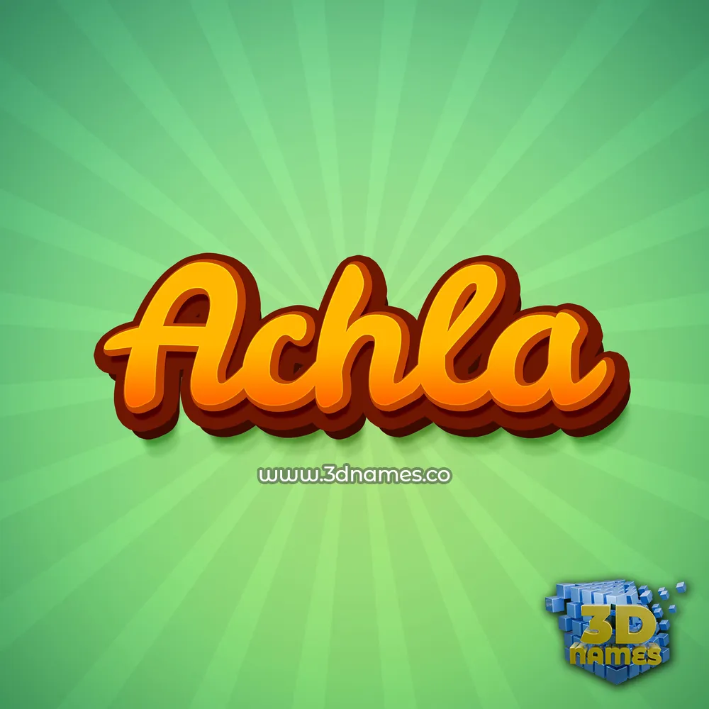 achla in Green Rays style - 3D name wallpaper