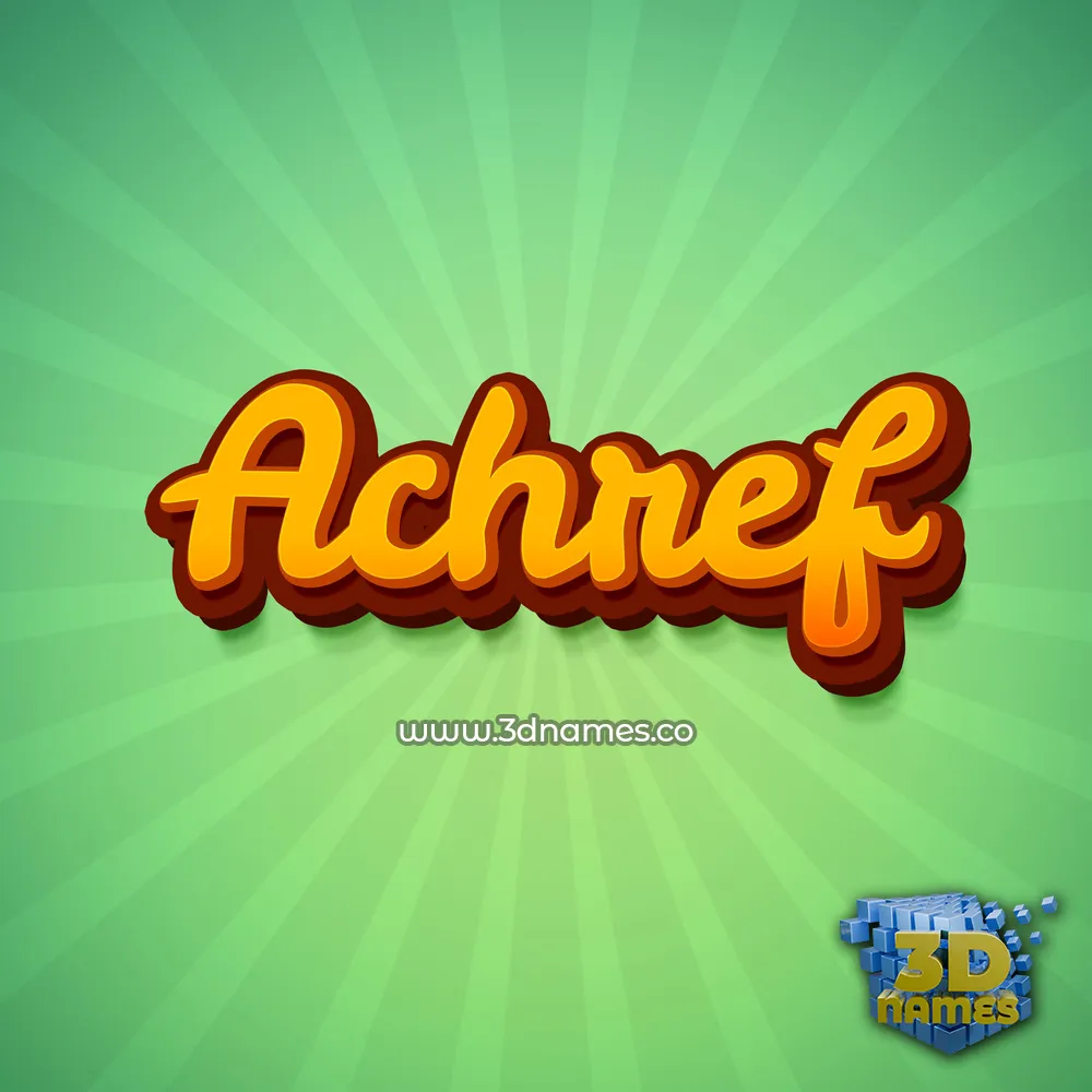 achref in Green Rays style - 3D name wallpaper
