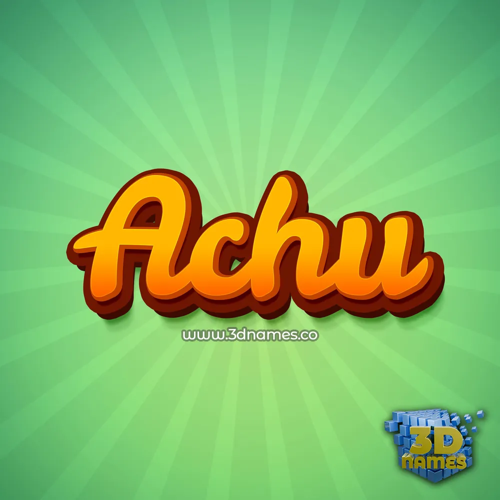 achu in Green Rays style - 3D name wallpaper